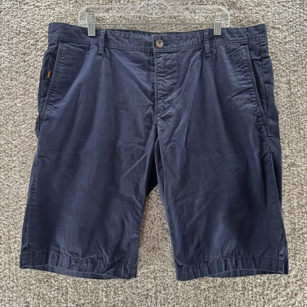 Hugo Boss Shorts Mens 38 Blue‎ Chino Schino 100% Cotton Flat Front Casual Adult
